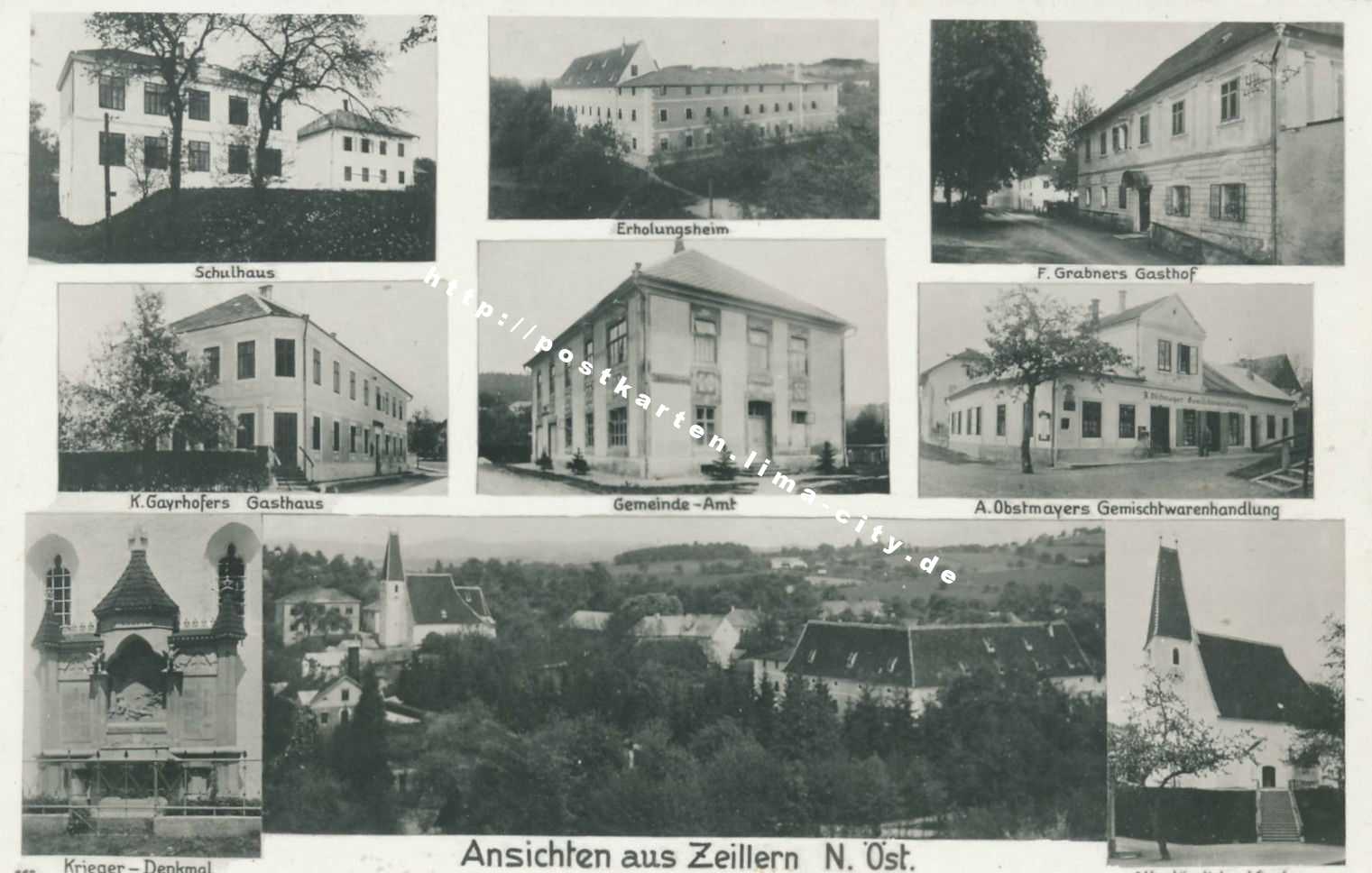 Zeillern Mehrbildkarte 1938